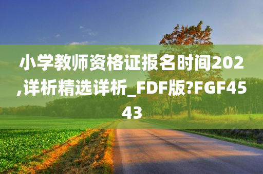 小学教师资格证报名时间202,详析精选详析_FDF版?FGF4543