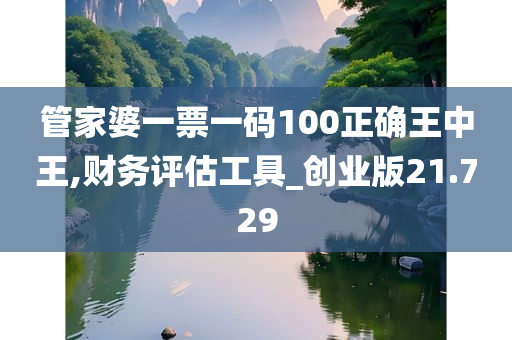 管家婆一票一码100正确王中王,财务评估工具_创业版21.729