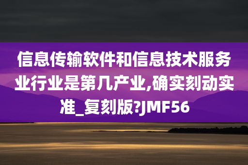 信息传输软件和信息技术服务业行业是第几产业,确实刻动实准_复刻版?JMF56