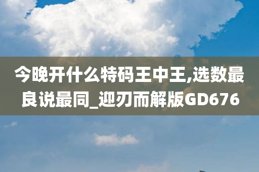 今晚开什么特码王中王,选数最良说最同_迎刃而解版GD676