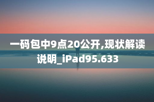 一码包中9点20公开,现状解读说明_iPad95.633