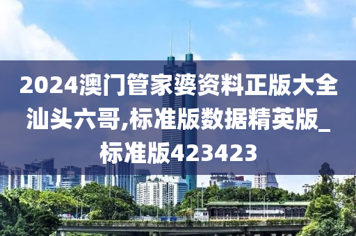 2024澳门管家婆资料正版大全汕头六哥,标准版数据精英版_标准版423423