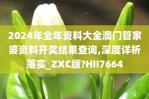 2024年全年资料大全澳门管家婆资料开奖结果查询,深度详析落实_ZXC版?HII7664