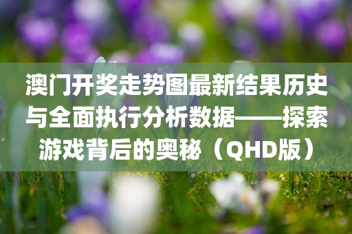 澳门开奖走势图最新结果历史与全面执行分析数据——探索游戏背后的奥秘（QHD版）