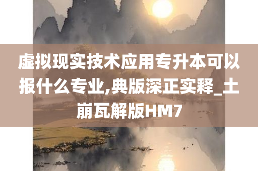 虚拟现实技术应用专升本可以报什么专业,典版深正实释_土崩瓦解版HM7