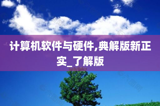 计算机软件与硬件,典解版新正实_了解版