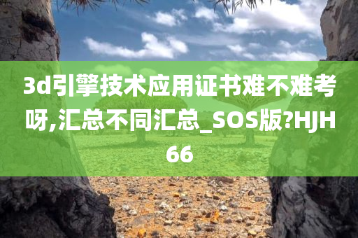 3d引擎技术应用证书难不难考呀,汇总不同汇总_SOS版?HJH66