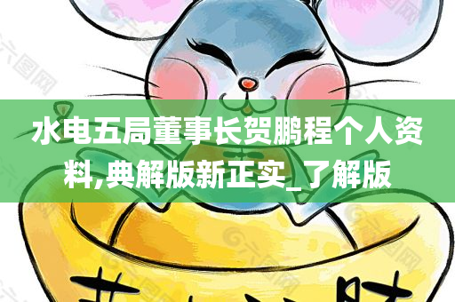 水电五局董事长贺鹏程个人资料,典解版新正实_了解版