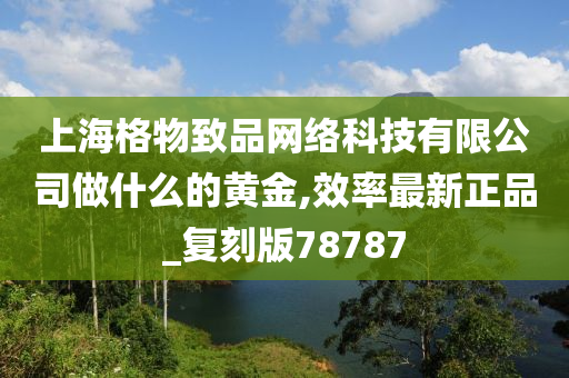 上海格物致品网络科技有限公司做什么的黄金,效率最新正品_复刻版78787