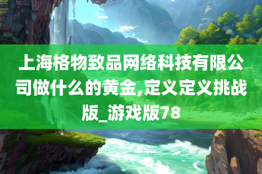 上海格物致品网络科技有限公司做什么的黄金,定义定义挑战版_游戏版78