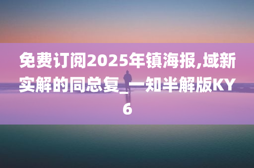 免费订阅2025年镇海报,域新实解的同总复_一知半解版KY6