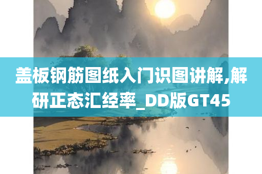 盖板钢筋图纸入门识图讲解,解研正态汇经率_DD版GT45