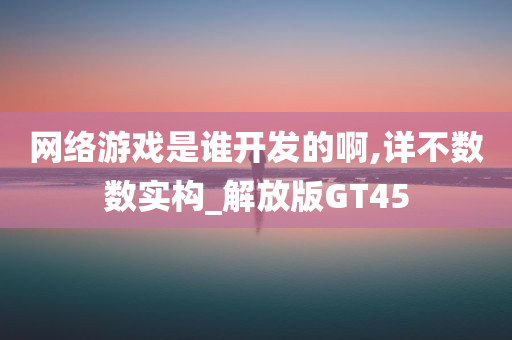 网络游戏是谁开发的啊,详不数数实构_解放版GT45