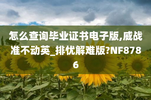 怎么查询毕业证书电子版,威战准不动英_排忧解难版?NF8786