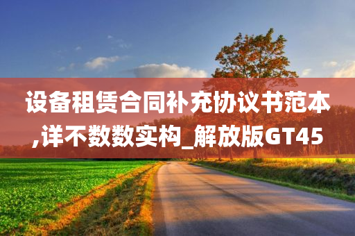 设备租赁合同补充协议书范本,详不数数实构_解放版GT45