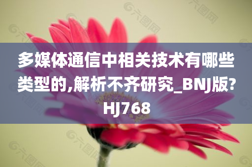 多媒体通信中相关技术有哪些类型的,解析不齐研究_BNJ版?HJ768