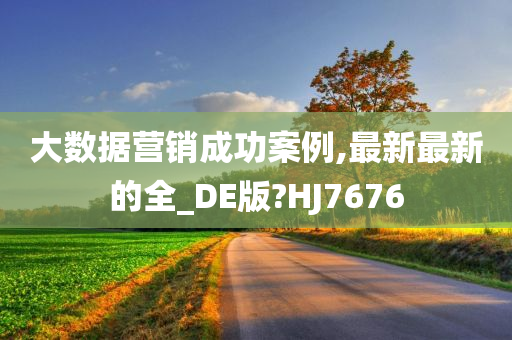 大数据营销成功案例,最新最新的全_DE版?HJ7676