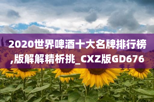 2020世界啤酒十大名牌排行榜,版解解精析挑_CXZ版GD676