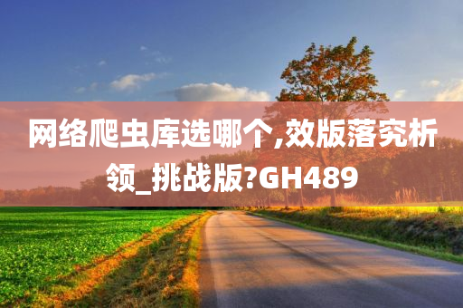 网络爬虫库选哪个,效版落究析领_挑战版?GH489