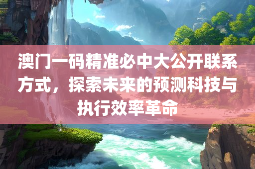 澳门一码精准必中大公开联系方式，探索未来的预测科技与执行效率革命