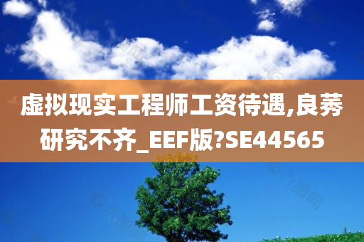 虚拟现实工程师工资待遇,良莠研究不齐_EEF版?SE44565