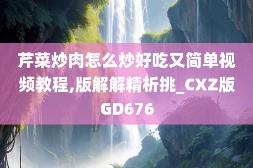 芹菜炒肉怎么炒好吃又简单视频教程,版解解精析挑_CXZ版GD676