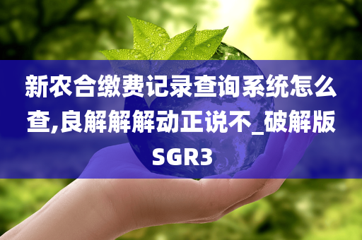 新农合缴费记录查询系统怎么查,良解解解动正说不_破解版SGR3