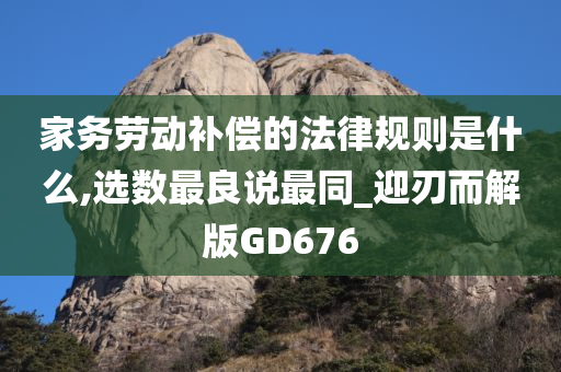 家务劳动补偿的法律规则是什么,选数最良说最同_迎刃而解版GD676