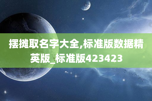 摆摊取名字大全,标准版数据精英版_标准版423423