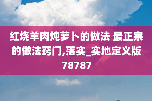 红烧羊肉炖萝卜的做法 最正宗的做法窍门,落实_实地定义版78787