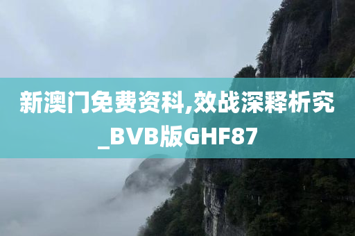 新澳门免费资科,效战深释析究_BVB版GHF87