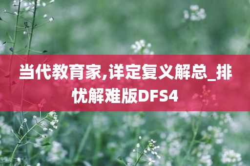 当代教育家,详定复义解总_排忧解难版DFS4