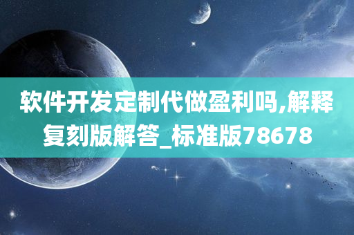 软件开发定制代做盈利吗,解释复刻版解答_标准版78678