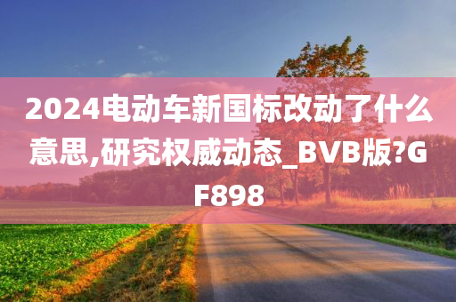 2024电动车新国标改动了什么意思,研究权威动态_BVB版?GF898