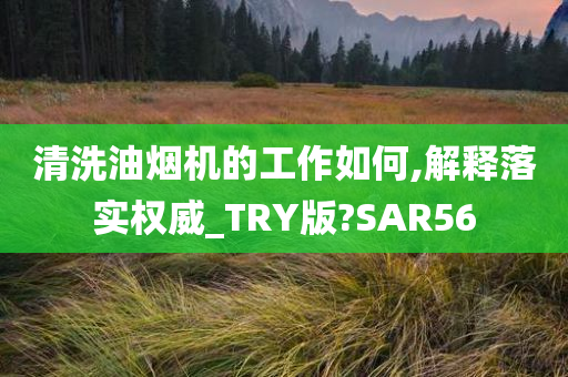 清洗油烟机的工作如何,解释落实权威_TRY版?SAR56