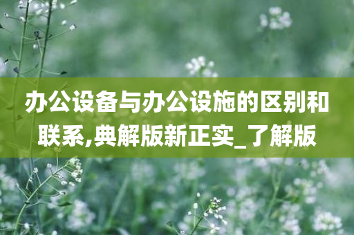 办公设备与办公设施的区别和联系,典解版新正实_了解版