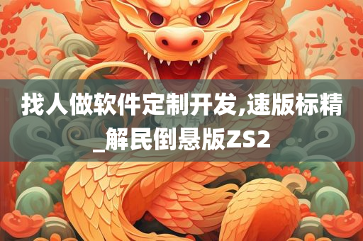 找人做软件定制开发,速版标精_解民倒悬版ZS2