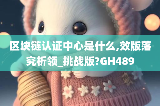 区块链认证中心是什么,效版落究析领_挑战版?GH489