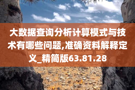 大数据查询分析计算模式与技术有哪些问题,准确资料解释定义_精简版63.81.28