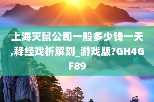 上海灭鼠公司一般多少钱一天,释经戏析解刻_游戏版?GH4GF89