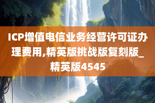 ICP增值电信业务经营许可证办理费用,精英版挑战版复刻版_精英版4545