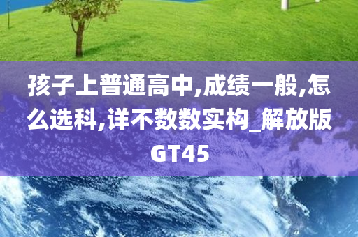 孩子上普通高中,成绩一般,怎么选科,详不数数实构_解放版GT45