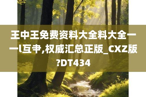 王中王免费资料大全料大全一一l互肀,权威汇总正版_CXZ版?DT434