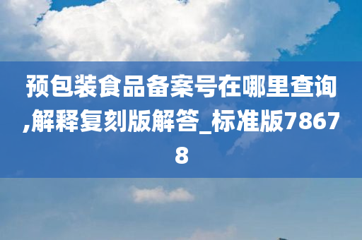 预包装食品备案号在哪里查询,解释复刻版解答_标准版78678