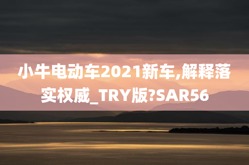 小牛电动车2021新车,解释落实权威_TRY版?SAR56