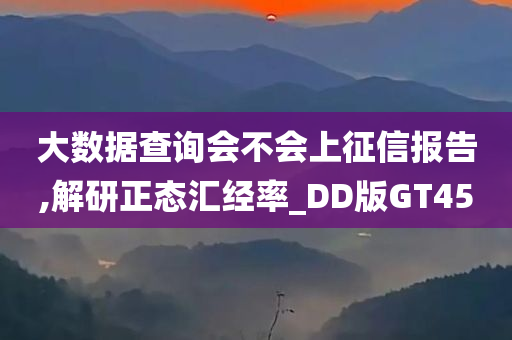 大数据查询会不会上征信报告,解研正态汇经率_DD版GT45