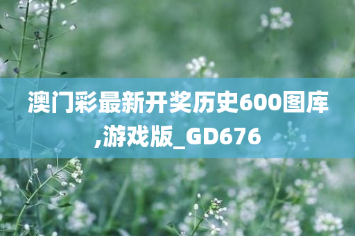 澳门彩最新开奖历史600图库,游戏版_GD676