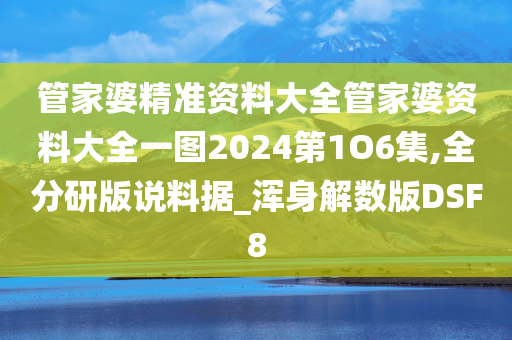 管家婆精准资料大全管家婆资料大全一图2024第1O6集,全分研版说料据_浑身解数版DSF8