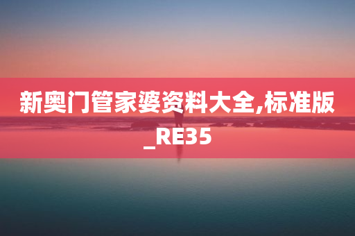 新奥门管家婆资料大全,标准版_RE35