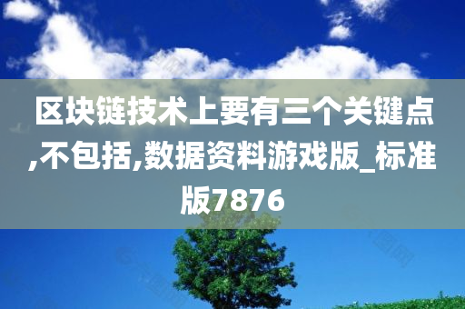 区块链技术上要有三个关键点,不包括,数据资料游戏版_标准版7876